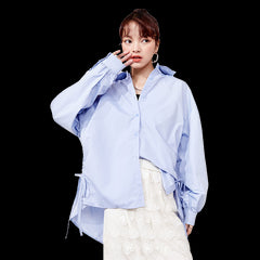 Solid Pure Single Breasted Casual Oversize Shirt Women,Spring Vintage Minimalist Ladies Basic Summer Top
