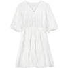 Solid Pure Casual Midi Ruffle Dresses Women,Spring ELF Vintage Lantern Sleeve High Waist Ladies Daily Summer Dress