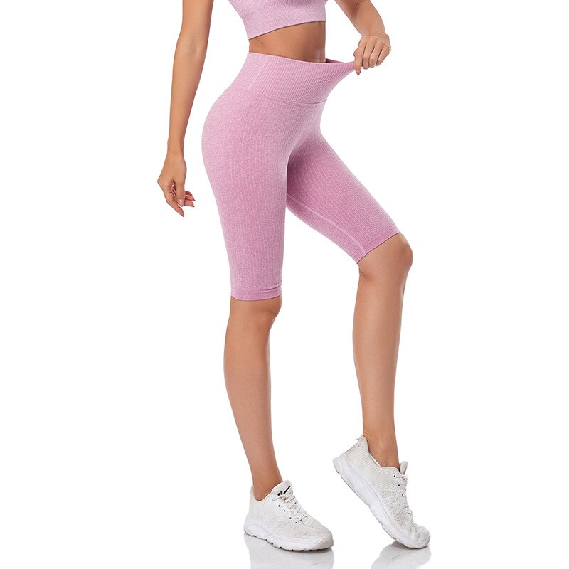 Seamless Fitness Women Yoga Shorts High Waist Workout Shorts Hip Push Up Yoga Running Shorts Sport Gym Leggings