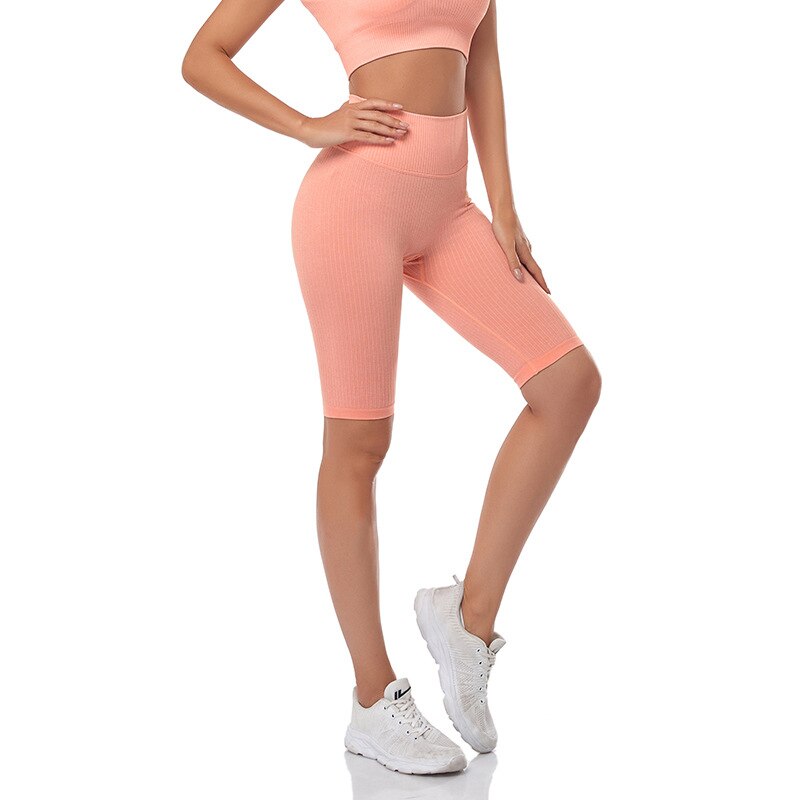 Seamless Fitness Women Yoga Shorts High Waist Workout Shorts Hip Push Up Yoga Running Shorts Sport Gym Leggings