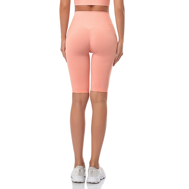 Seamless Fitness Women Yoga Shorts High Waist Workout Shorts Hip Push Up Yoga Running Shorts Sport Gym Leggings