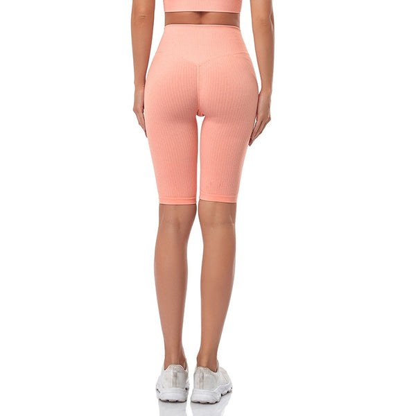 Seamless Fitness Women Yoga Shorts High Waist Workout Shorts Hip Push Up Yoga Running Shorts Sport Gym Leggings