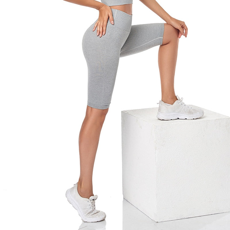 Seamless Fitness Women Yoga Shorts High Waist Workout Shorts Hip Push Up Yoga Running Shorts Sport Gym Leggings