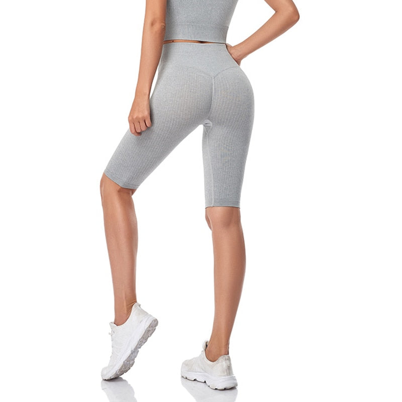 Seamless Fitness Women Yoga Shorts High Waist Workout Shorts Hip Push Up Yoga Running Shorts Sport Gym Leggings