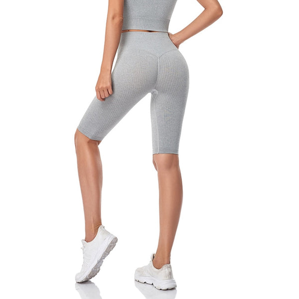 Seamless Fitness Women Yoga Shorts High Waist Workout Shorts Hip Push Up Yoga Running Shorts Sport Gym Leggings