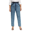 Women's Plus Size Casual Jeans High Flexibility Cotton Woven Thin Denim Trousers Softener Jeans with Elastic Waist