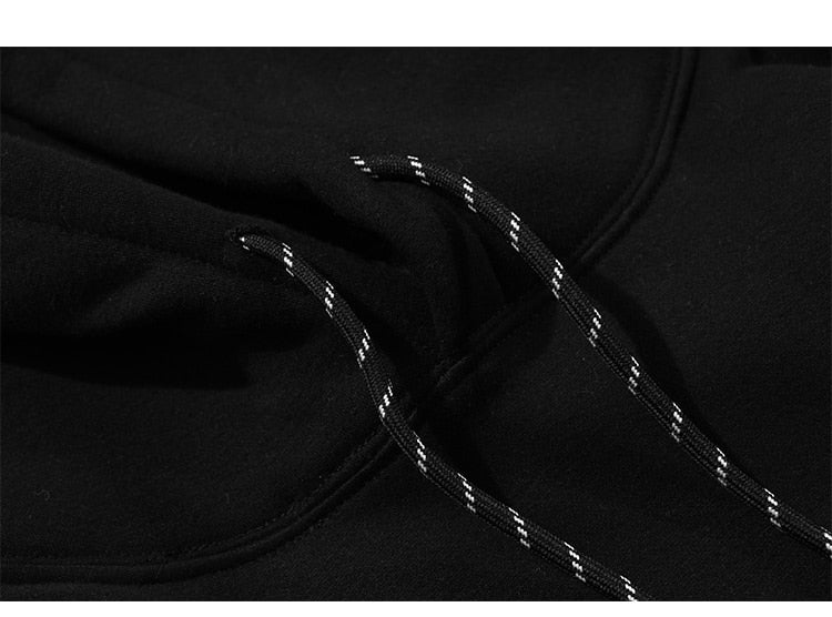 Hoodie Men Diamond Harajuku Letter Graphic Print Plus Velvet Pullover Men Punk Hipster Fashion Casual Couple Streetwear
