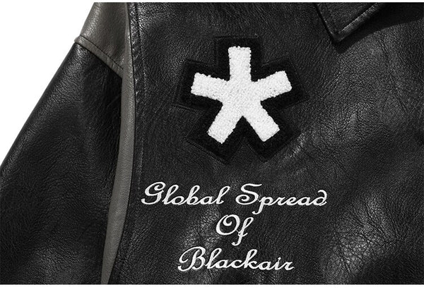 Jacket Men Letter Embroidery Patch Leather Coats Autumn Retro Baggy Punk Fashion Cool Jackets Outwear Couple Streetwear