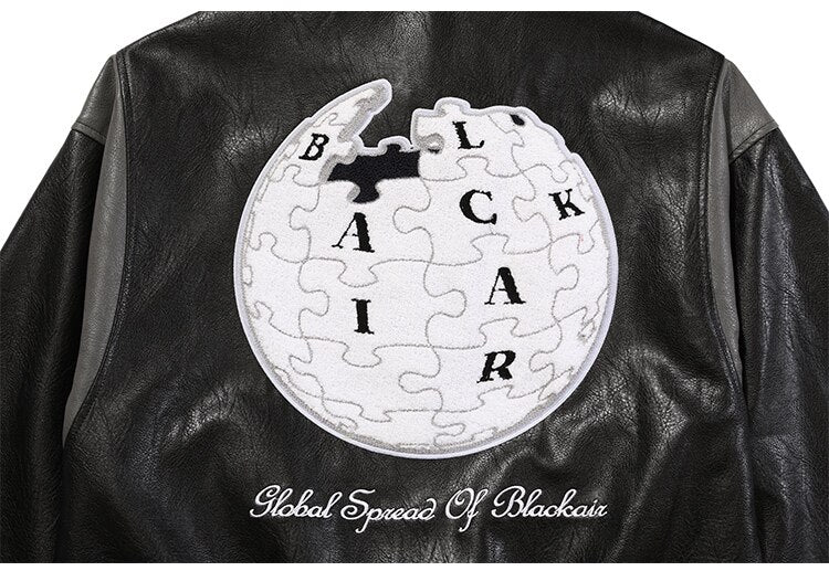 Jacket Men Letter Embroidery Patch Leather Coats Autumn Retro Baggy Punk Fashion Cool Jackets Outwear Couple Streetwear