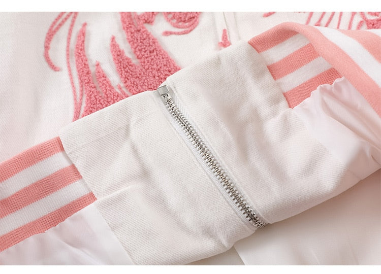 Jacket Men Furry Cartoon Comics Girl Letter Outwear Oversized College Style Hipster Coats All-match Streetwear