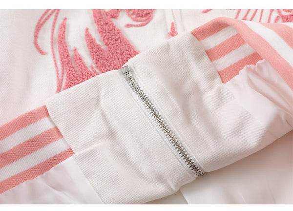 Jacket Men Furry Cartoon Comics Girl Letter Outwear Oversized College Style Hipster Coats All-match Streetwear