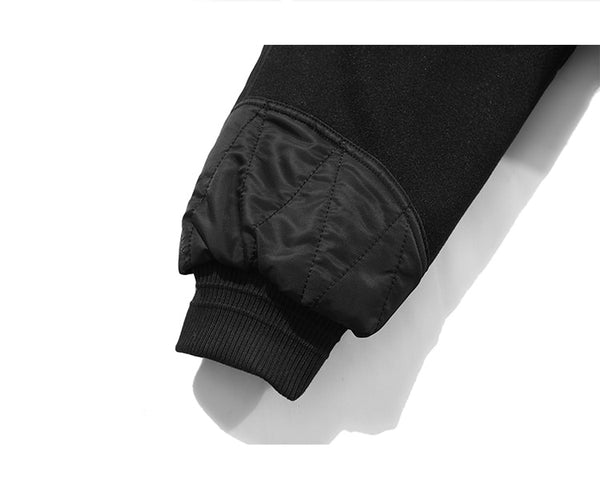 Patchwork Color Winter Jacket Men Button Pockets Zipper Warm Cozy Thick Coat Retro Fashion Bomber Jacket Men Streetwear