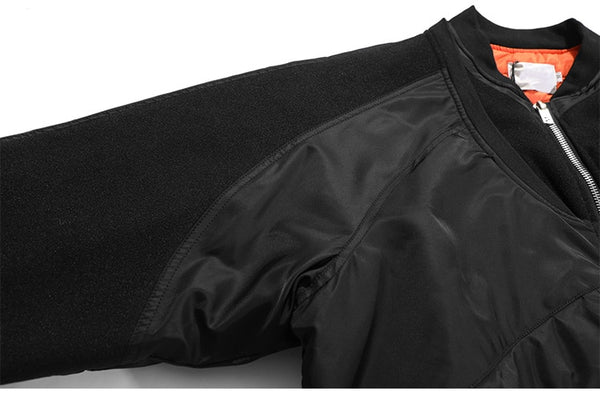 Patchwork Color Winter Jacket Men Button Pockets Zipper Warm Cozy Thick Coat Retro Fashion Bomber Jacket Men Streetwear