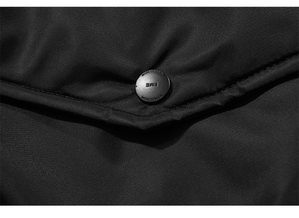 Patchwork Color Winter Jacket Men Button Pockets Zipper Warm Cozy Thick Coat Retro Fashion Bomber Jacket Men Streetwear