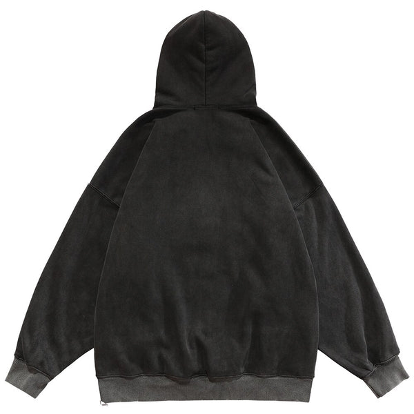 Hoodie Men Cool Man Color Block Print Pullover Winter Plus Velvet Cozy Hipster Hip Hop Punk High Street Male Streetwear