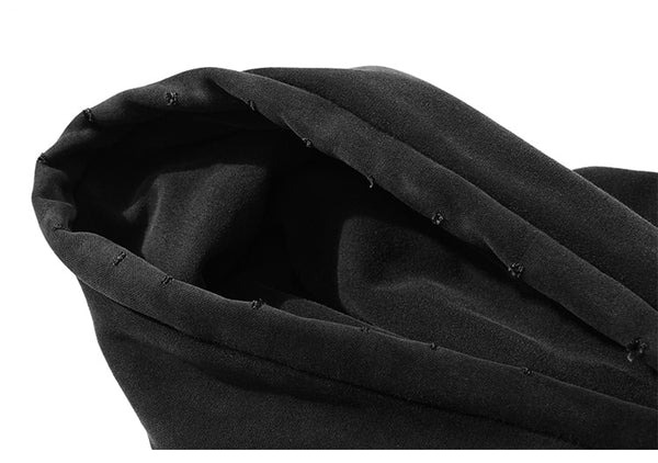 Hoodie Men Cool Man Color Block Print Pullover Winter Plus Velvet Cozy Hipster Hip Hop Punk High Street Male Streetwear