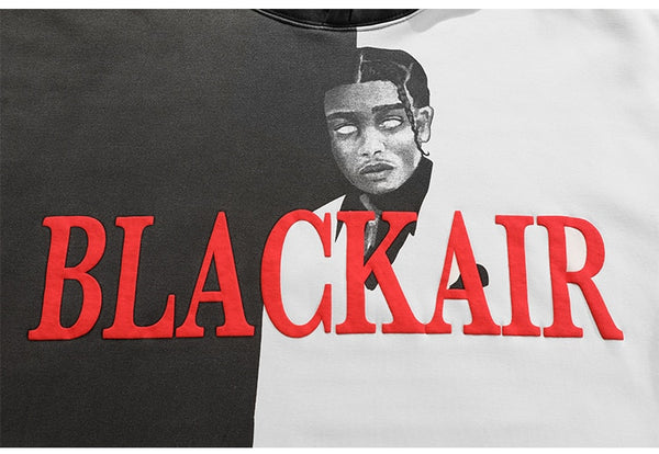 Hoodie Men Cool Man Color Block Print Pullover Winter Plus Velvet Cozy Hipster Hip Hop Punk High Street Male Streetwear