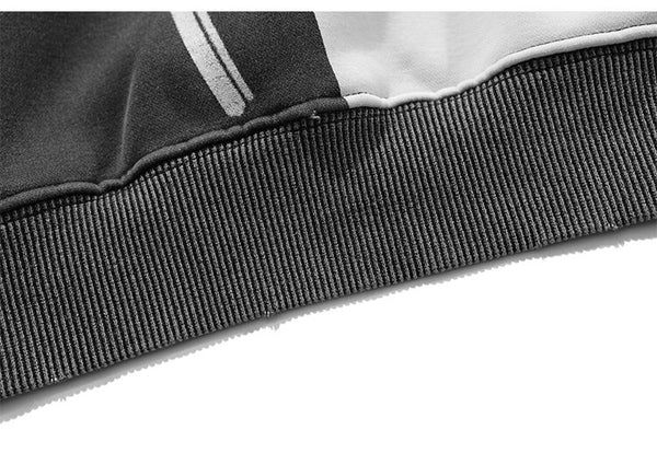 Hoodie Men Cool Man Color Block Print Pullover Winter Plus Velvet Cozy Hipster Hip Hop Punk High Street Male Streetwear