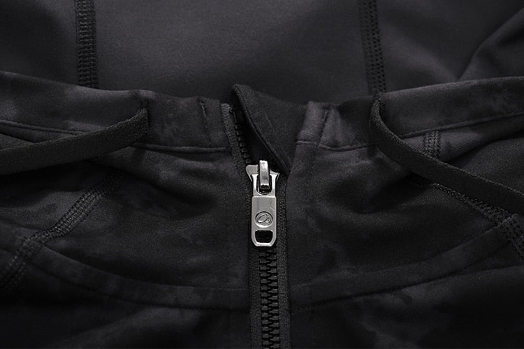 Hooded Workout Track Running Jacket For Women Full Zip Hoodie Jacket Sportswear with Zip Pockets