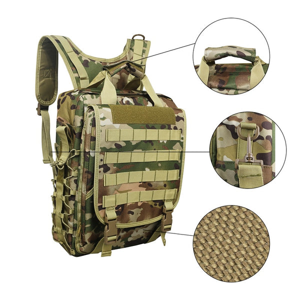 Molle Military Laptop Bag Tactical Messenger Bags Computer Backpack Fanny Belt Shouder Camping Outdoor Sports Army Bag