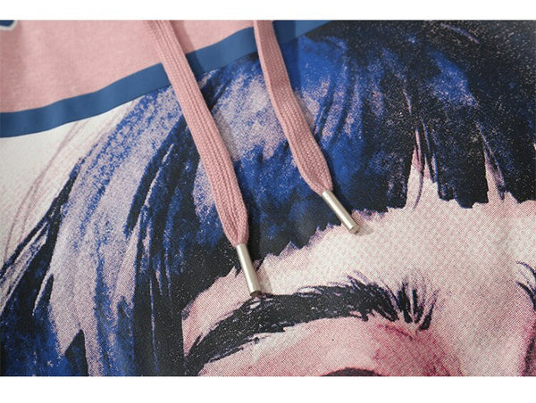 Hoodie Men Cool Girl Letter Printed Fleece Sweatshirts Soft Cozy Warm Hooded Oversize Japanese Harajuku Couple Pullover