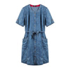 Women's Plus Size Denim Dress Summer Slim Fit Dress Casual Dress Woven Denim Short Sleeve -LengtKneeh with Sashes