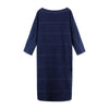 Women's Plus Size Denim Dress Elasticity  Knitted Denim Dresses Slim Fit Casual Dress Shoulder Pads Midi Dress