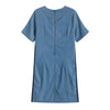 Women's Plus Size Denim Dress Summer Slim Fit Dress Casual Dress Printed Woven Denim Short Sleeve Knee-Length
