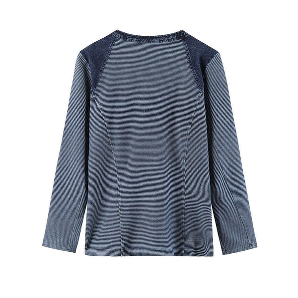 Women's Plus Size Casual Fashion Denim Jacket Premium Stretch Knitted Denim with shoulder pads