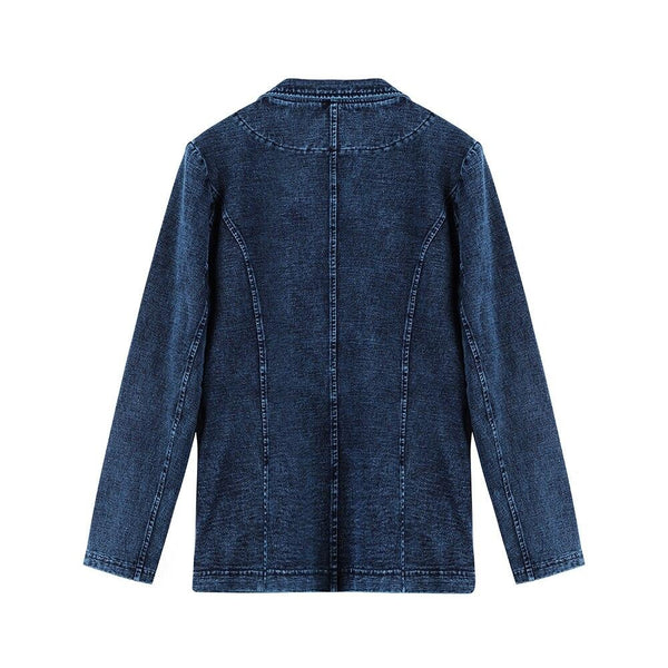 Women's Jacket Plus Size Casual Denim Jacket Premium Stretch Blouses Knitted Denim Chaquetas