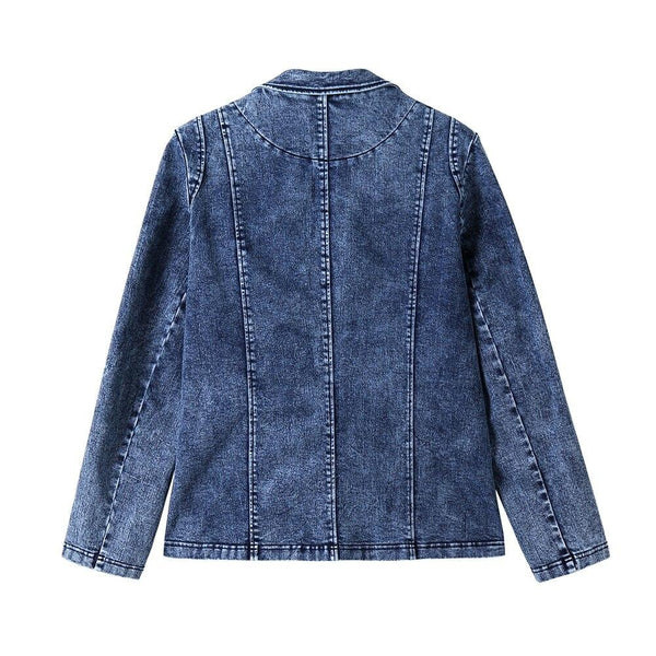 Women's Plus Size Tailored Denim Coat Cotton Knitted  Busine Suit Fashion  Cotton Knitted Jacket