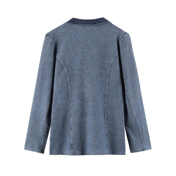 Women's Plus Size Tailored Denim Coat Cotton Knitted  Busine Suit Fashion  Cotton Knitted Jacket