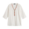 Women's Plus Size Spring And Summer Cotton Top With Sequined V-Neck Casual Top