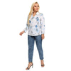 Women's Plus Size Spring Polyester T-shirt With Buttons Printed Letters Casual Top