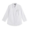 Women's  Plus Size Spring Shirt With Elastic Beaded Lapel Tie Button Casual Top