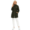 Women's Plus Size Windbreaker Mid-Length Hooded Jacket Spring And Autumn Loose Zipper Print Windbreaker