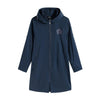 Women's Plus Size Windbreaker Mid-Length Hooded Jacket Spring And Autumn Loose Zipper Print Windbreaker