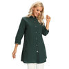 Women's Plus Size Windbreaker Mid-Length Lapel Shirt Spring And Autumn Loose Buttoned Windbreaker
