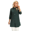 Women's Plus Size Windbreaker Mid-Length Lapel Shirt Spring And Autumn Loose Buttoned Windbreaker
