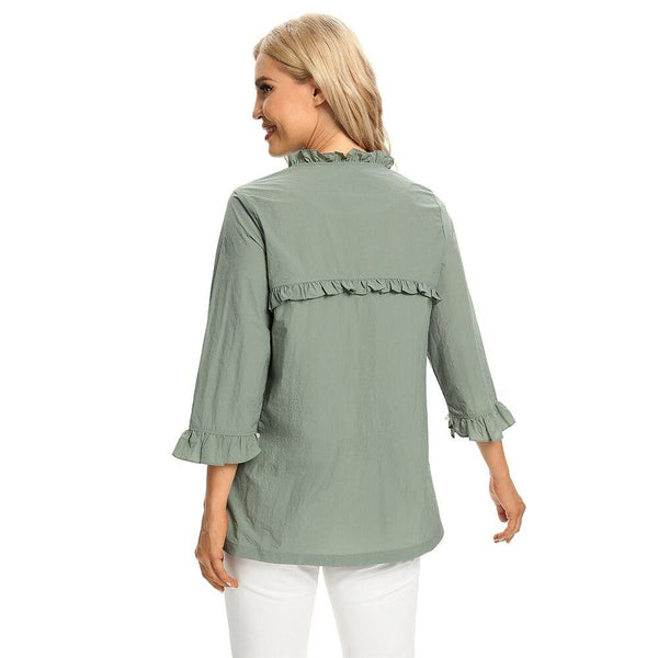 Women's Plus Size Windbreaker Mid-Length Round Neck Jacket Spring And Autumn Loose Zipper Windbreaker
