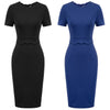 Women's Dress Solid Color Scalloped Neckline Hips-Wrapped Lady Fashion