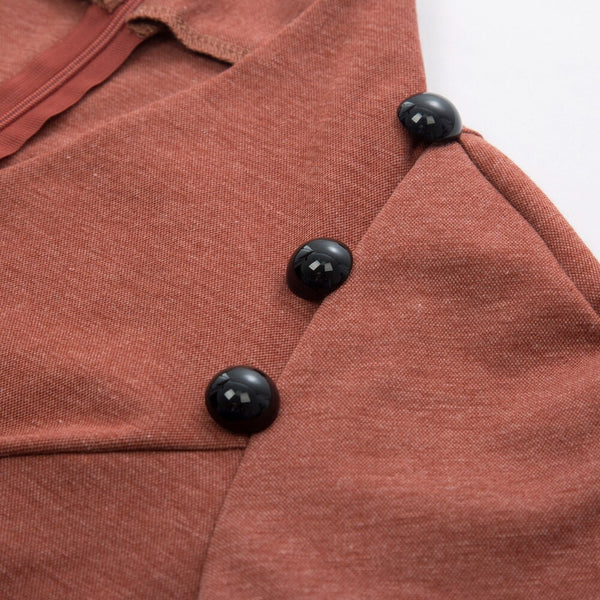 Womens Short Sleeves V-Neck Buttons Slim Fitting Bodycon Pencil Dress Straight