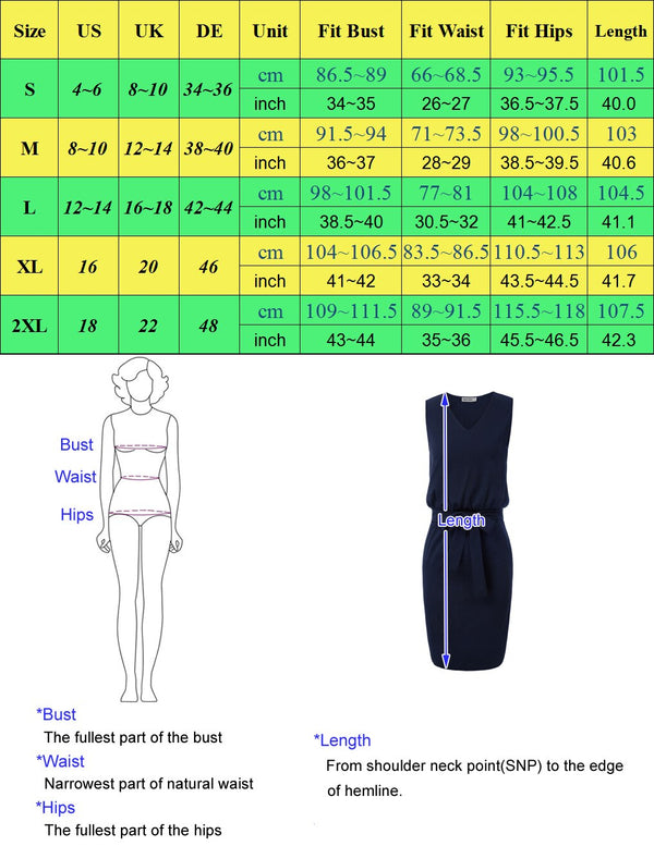 Elastic Dress Hips-wrapped No lining Women's Pencil Sleeveless V-Neck Belt