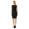 Elastic Dress Hips-wrapped No lining Women's Pencil Sleeveless V-Neck Belt