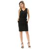 Elastic Dress Hips-wrapped No lining Women's Pencil Sleeveless V-Neck Belt