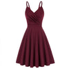 Grace Karin Women V-Neck Cami Dress U-Back Pleated Bodice Flared A-Line Dress Evening Party Formal Business Elegant Dress New