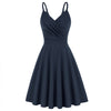 Grace Karin Women V-Neck Cami Dress U-Back Pleated Bodice Flared A-Line Dress Evening Party Formal Business Elegant Dress New