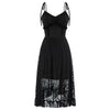 Women Dresses Lace Patchwork Dress Summer Sexy Ruched Spaghetti Straps V-Neck Flared A-Line Party Club Evening Short Mini Dress