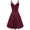 Grace Karin Women V-Neck Cami Dress Summer Sexy U-Back Pleated Bodice Flared A-Line Knee Length Swing Dress Cocktail Party Lady