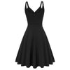 Grace Karin Women V-Neck Cami Dress Summer Sexy U-Back Pleated Bodice Flared A-Line Knee Length Swing Dress Cocktail Party Lady